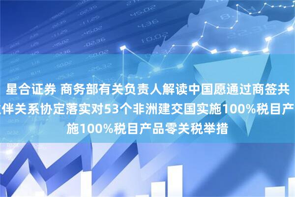 星合证券 商务部有关负责人解读中国愿通过商签共同发展经济伙伴关系协定落实对53个非洲建交国实施100%税目产品零关税举措